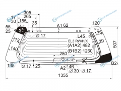 EL3 RWHX Стекло заднее с обогревом HONDA ORTHIA 96-02