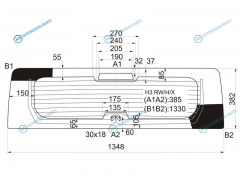 H3 RWHX Стекло заднее с обогревом HUMMER 05-10