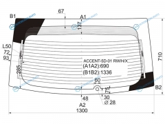 ACCENT-5D-01 RWHX Стекло заднее с обогревом HYUNDAI ACCENTVERNA 5D HBK 00-06