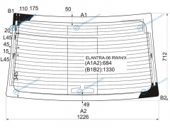 ELANTRA-06 RWHX Стекло заднее с обогревом HYUNDAI AVANTEELANTRA 06-10