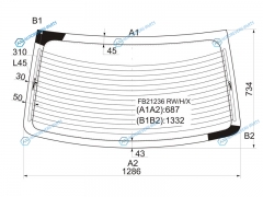 FB21236 RWHX Стекло заднее с обогревом HYUNDAI ELANTRAAVANTE 4D 00-06