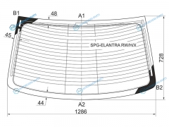 SPG-ELANTRA RWHX Стекло заднее с обогревом HYUNDAI ELANTRAAVANTE 4D 00-06