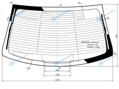 GENESIS RWHX Стекло заднее с обогревом HYUNDAI 4D SED 08-13