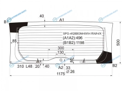 SPG-4128BGNHW1H RWHX Стекло заднее с обогревом HYUNDAI GETZCLICK 35D 02-10