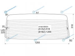 H100 RWH Стекло заднее с обогревом HYUNDAI GRACE 94-96