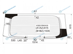 H300 RWHX Стекло заднее с обогревом HYUNDAI H1-STAREX 07-