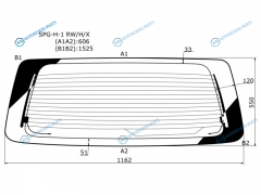SPG-H-1 RWHX Стекло заднее с обогревом HYUNDAI H1-STAREX 97-07