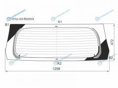 HYU-I10 RWHX Стекло заднее с обогревом HYUNDAI i10 5D HBK 08-13