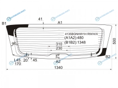 4135BGNHW1H RWHX Стекло заднее с обогревом HYUNDAI I30 5D HBK 07-11