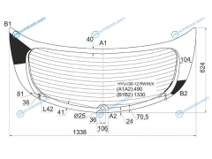 HYU-I30-12 RWHX Стекло заднее с обогревом HYUNDAI i30 5D HBK 12-17