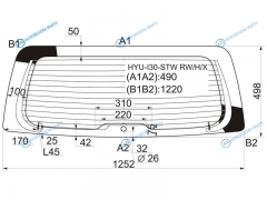 HYU-I30-STW RWHX Стекло заднее с обогревом HYUNDAI I30 5D WGN 07-11