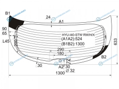 HYU-I40-STW RWHX Стекло заднее с обогревом HYUNDAI i40 5D WGN 11-