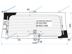 HD-MATRIX RWHX Стекло заднее с обогревом HYUNDAI MATRIXLAVITA 01-10