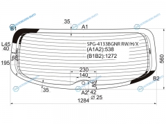 SPG-4133BGNR RWHX Стекло заднее с обогревом HYUNDAI SANTA FE 06-12