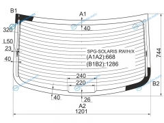SPG-SOLARIS RWHX Стекло заднее с обогревом HYUNDAI SOLARISACCENT 4D 10-17