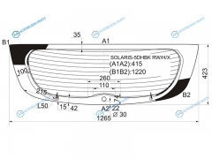 SOLARIS-5DHBK RWHX Стекло заднее с обогревом HYUNDAI SOLARISACCENT 5D HBK 10-17