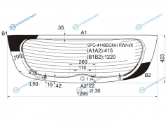 SPG-4148BGNH RWHX Стекло заднее с обогревом HYUNDAI SOLARISACCENT 5D HBK 10-17