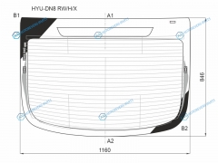 HYU-DN8 RWHX Стекло заднее с обогревом HYUNDAI SONATA (DN8) 4D 20-