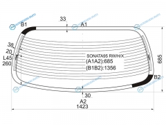 SONATA95 RWHX Стекло заднее с обогревом HYUNDAI SONATA III 95-99