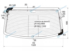 SONATA-99 RWHX Стекло заднее с обогревом HYUNDAI SONATA IV 99-04TAGAZ 04-12