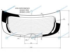 HYU-IX35 RWHX Стекло заднее с обогревом HYUNDAI TUCSONIX35 10-15