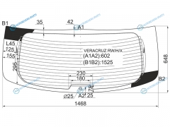 VERACRUZ RWHX Стекло заднее с обогревом HYUNDAI VERACRUZIX55 07-12