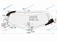 FX35 RWHX Стекло заднее с обогревом INFINITI FX3545 03-08