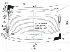 NI-Y50 RWHX Стекло заднее с обогревом INFINITI M35M45 04-10