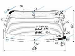EP12 RWHX Стекло заднее с обогревом INFINITI Q45NISSAN CIMA 96-01