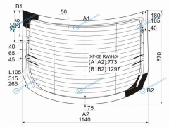 XF-08 RWHX Стекло заднее с обогревом JAGUAR XF 4D 07-15