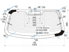 X-TYPE RWHX Стекло заднее с обогревом JAGUAR 4D 01-09
