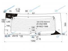 DB10795 RWHX Стекло заднее с обогревом JEEP GRAND CHEROKEE 04-10