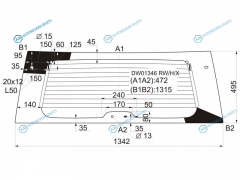 DW01346 RWHX Стекло заднее с обогревом JEEP GRAND CHEROKEE 99-04