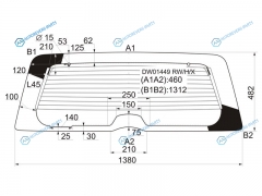 DW01449 RWHX Стекло заднее с обогревом JEEP LIBERTYJEEP CHEROKEE 02-07