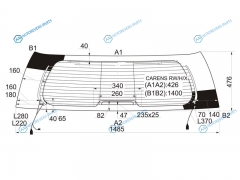 CARENS RWHX Стекло заднее с обогревом KIA I 03-06