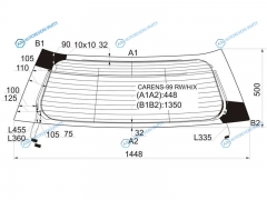 CARENS-99 RWHX Стекло заднее с обогревом KIA CARENS I 99-02
