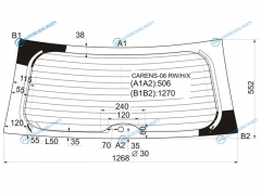 CARENS-06 RWHX Стекло заднее с обогревом KIA CARENS II 06-12