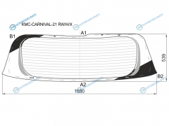 KMC-CARNIVAL-21 RWHX Стекло заднее с обогревом KIA CARNIVAL IV 20-