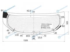 CEED-12 RWHX Стекло заднее с обогревом KIA CEED 5D HBK 12-