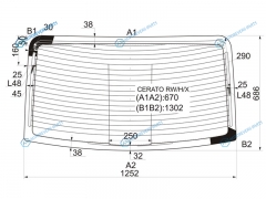 CERATO RWHX Стекло заднее с обогревом KIA 4D 04-09