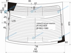 CERATO-KOUP RWHX Стекло заднее с обогревом KIA CERATOFORTE CPE 09-13