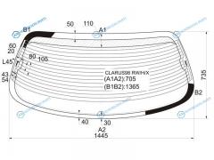 CLARUS98 RWHX Стекло заднее с обогревом KIA CLARUS 4D 96-01