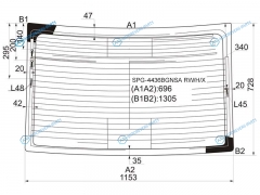 SPG-4436BGNSA RWHX Стекло заднее с обогревом KIA FORTECERATO 4D 09-13