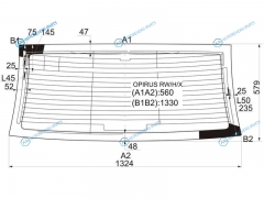 OPIRUS RWHX Стекло заднее с обогревом KIA 4D 03-10