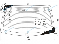 OPTIMA RWHX Стекло заднее с обогревом KIA 4D 00-05