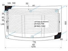 OPTIMA-06 RWHX Стекло заднее с обогревом KIA OPTIMA 4D 05-08