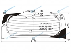 KIA-TA RWHX Стекло заднее с обогревом KIA PICANTO 5D HBK 11-17