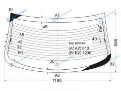 RIO RWHX Стекло заднее с обогревом KIA 4D 00-05