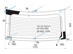 RIO-5D RWHX Стекло заднее с обогревом KIA RIO 5D HBK 00-05