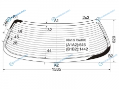 KIA1.5 RWHX Стекло заднее с обогревом KIA SEPHIAMENTOR 4D SED 93-98